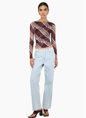 Staple the Label Arles Mesh Top - Check