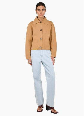 Staple the Label Aura Knit Barn Jacket - Caramel