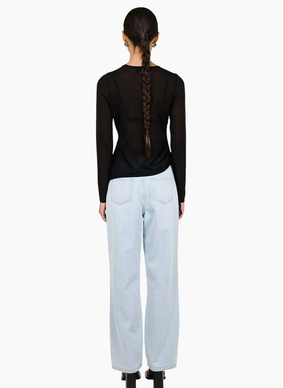 Staple the Label Leni Drawstring Sheer Knit - Black