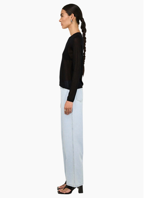Staple the Label Leni Drawstring Sheer Knit - Black