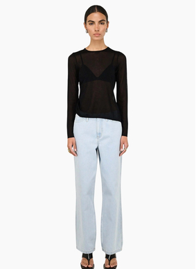 Staple the Label Leni Drawstring Sheer Knit - Black