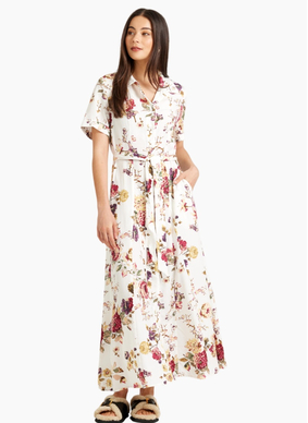 Tuesday Label Godet shirt dress-vintage floral