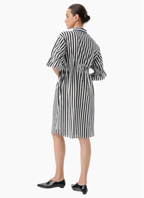 Blacklist 3058 Vena Shirt Dress - Black Stripe