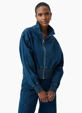 Joseph Ribkoff Denim Bomber Jacket-Denim