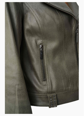 Joseph Ribkoff Foiled Faux Suede-Avocado