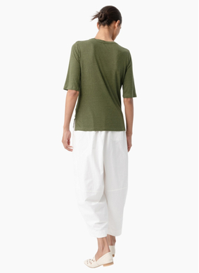 Two by Two 5608 Linen Tee - Seaweed