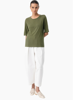 Two by Two 5608 Linen Tee - Seaweed