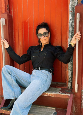 HARLEM LETETIA BLOUSE - BLACK