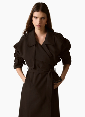 Esmaee Metro Trench Coat Chocolate