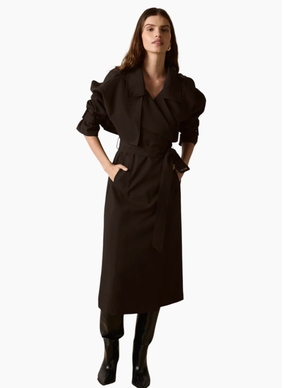 Esmaee Metro Trench Coat Chocolate