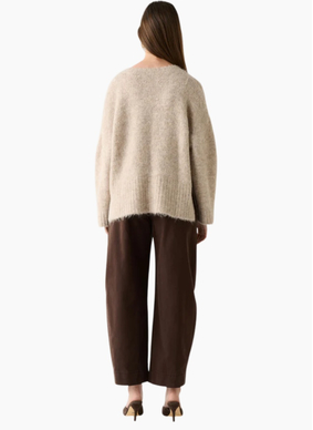 Esmaee Whisper V Neck Sweater - Oatmeal