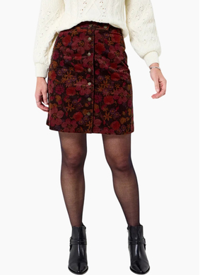 Joe Brown Hattie Printed Cord Button Front Skirt