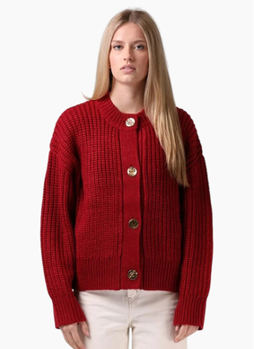 RPM Chunky Cardi - Red Plum
