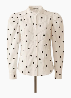 HARLEM Letitia Blouse - White/Black Spots