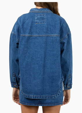 All About Eve Dale Shacket - Heritage Blue