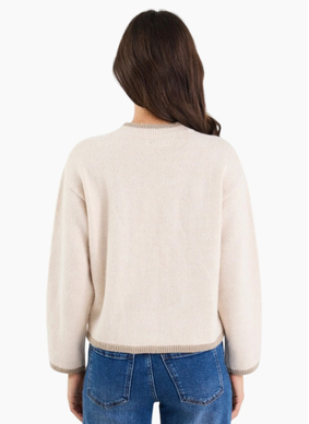 Among The Brave Edge Ivory Mock Neck Jumper
