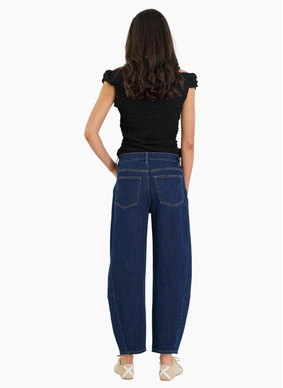Among The Brave Graduate Dark Blue Stretch Barrel Jeans