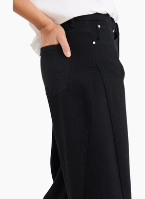 Among The Brave Graduate Jet Black Stretch Barrel Jeans