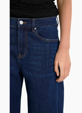 Among The Brave Graduate Mid Rise Barrel Leg Stretch - Dark Blue