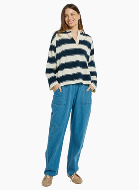 Betty Basics ROLAND RUGBY TOP NAVY