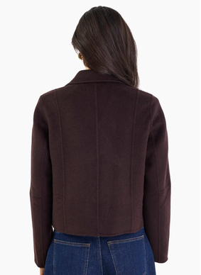 Ivy + Jack Reverie Chocolate Melton Double Breasted Peacoat
