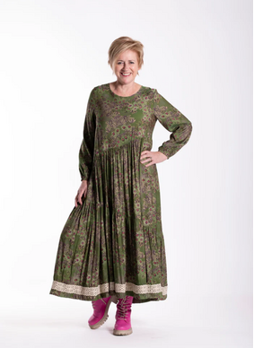 Jellicoe Angled Dress 26-132 - Daisy Chain  Green