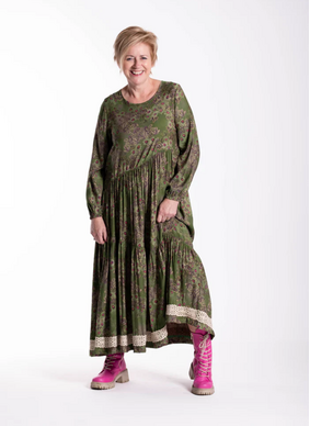 Jellicoe Angled Dress 26-132 - Daisy Chain  Green