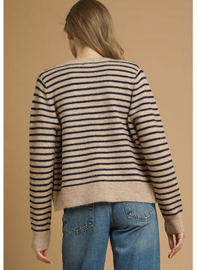 Striped Button Up Cardigan