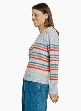 Betty Basics Elinda Sweater - Rainbow Stripe