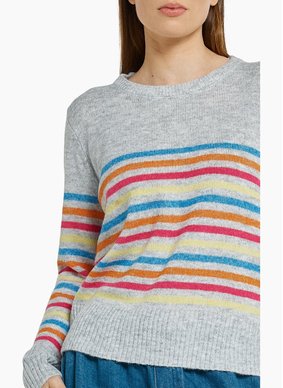 Betty Basics Elinda Sweater - Rainbow Stripe