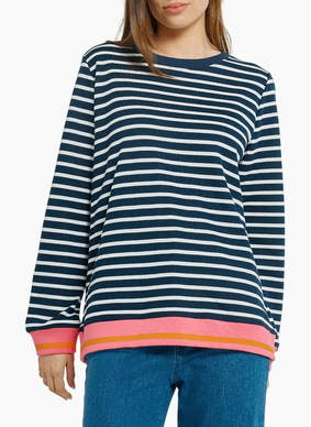 Betty Basics Tyra Sweat - Navy/White Stripe