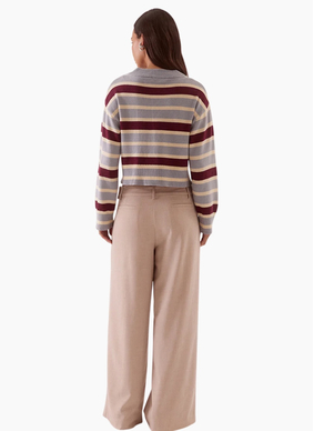 SOVERE Arlo Stripe Cardigan - Blue / Plum