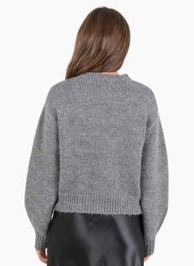 Among The Brave Mirage Grey Marle Crewneck Cardigan