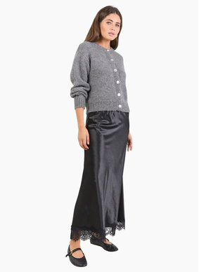Among The Brave Mirage Grey Marle Crewneck Cardigan