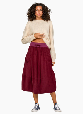 Boom Shankar Cord Guru Skirt Merlot