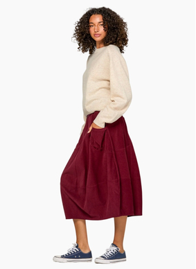 Boom Shankar Cord Guru Skirt Merlot