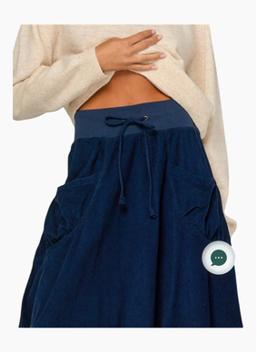 Boom Shankar Cord Guru Skirt Midnight Blue