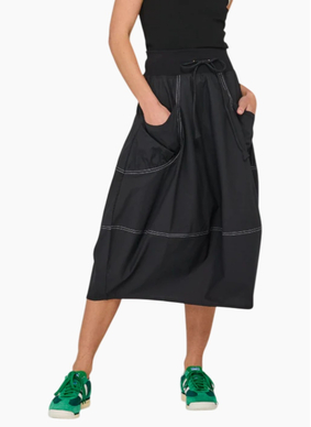 Boom Shankar Guru Skirt - Black-White Stitching