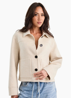 By Rosa Ranger Oat Marle Wool Blend Jacket