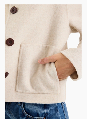 By Rosa Ranger Oat Marle Wool Blend Jacket