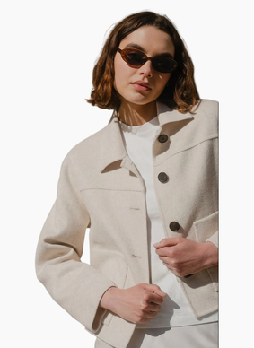 By Rosa Ranger Oat Marle Wool Blend Jacket