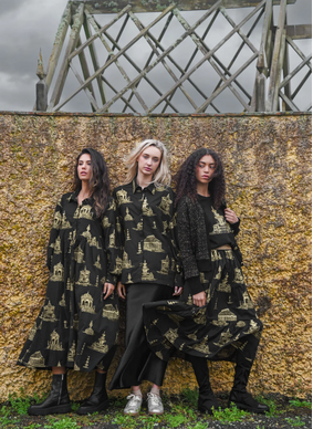 COOP LOOM WITH A VIEW Dress - Black/Gold