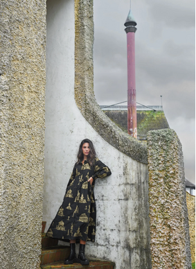 COOP LOOM WITH A VIEW Dress - Black/Gold