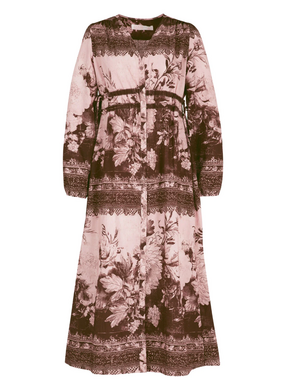 COOP RUCHE WITH IT Dress - Peony Lane Pink/Brown