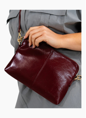 Elms + King Bowery Crossbody - Burgundy Crinkle