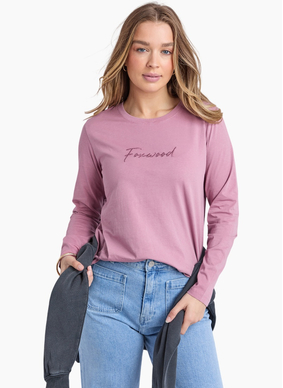 Foxwood SIGNATURE LONG SLEEVE TEE-DUSTY ROSE