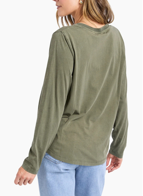 Foxwood SIGNATURE LONG SLEEVE TEE-KHAKI