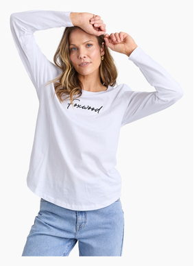 Foxwood SIGNATURE LONG SLEEVE TEE-WHITE