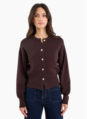 Ivy + Jack Hallmark Chocolate Crewneck Cardigan