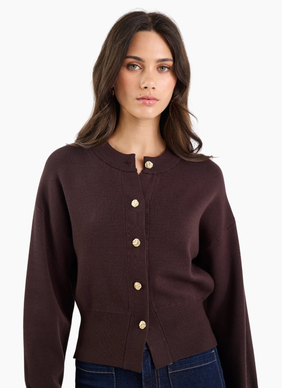 Ivy + Jack Hallmark Chocolate Crewneck Cardigan